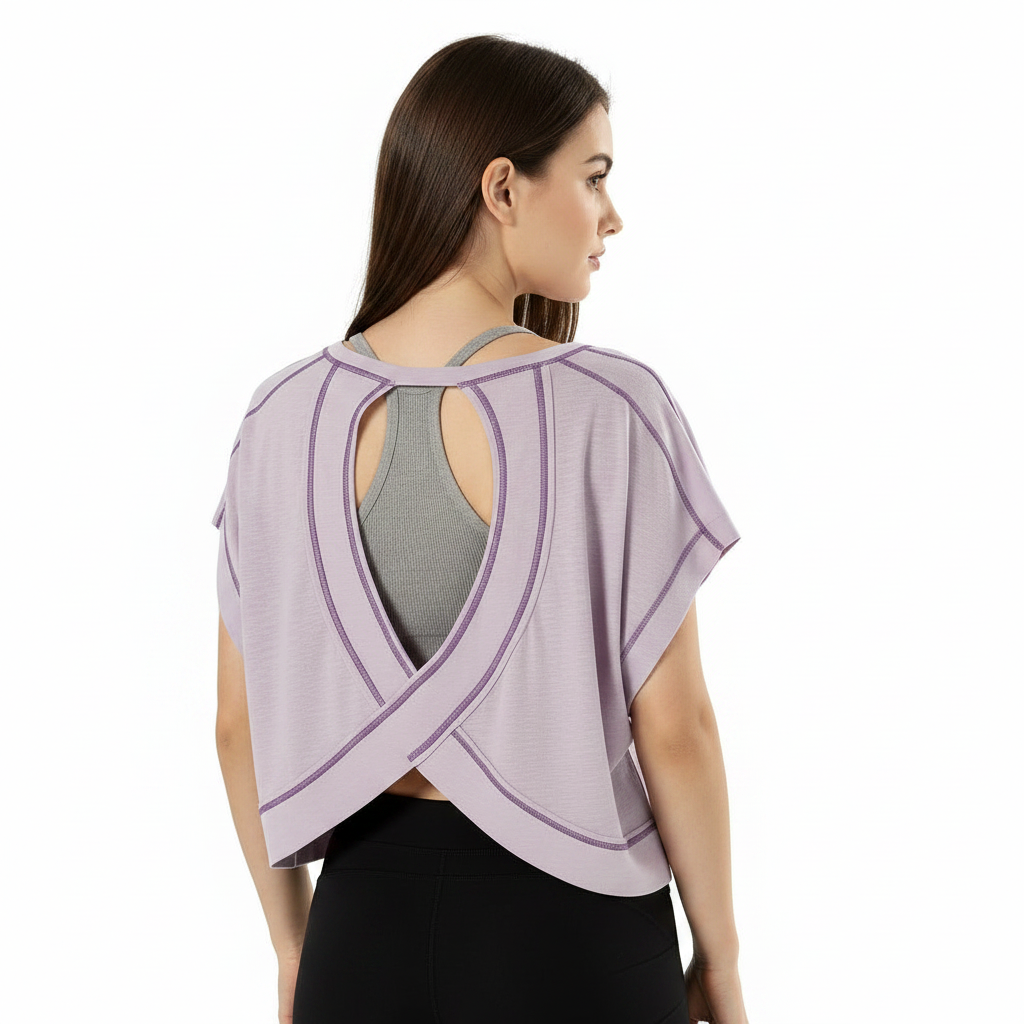 Lavender open back crop top